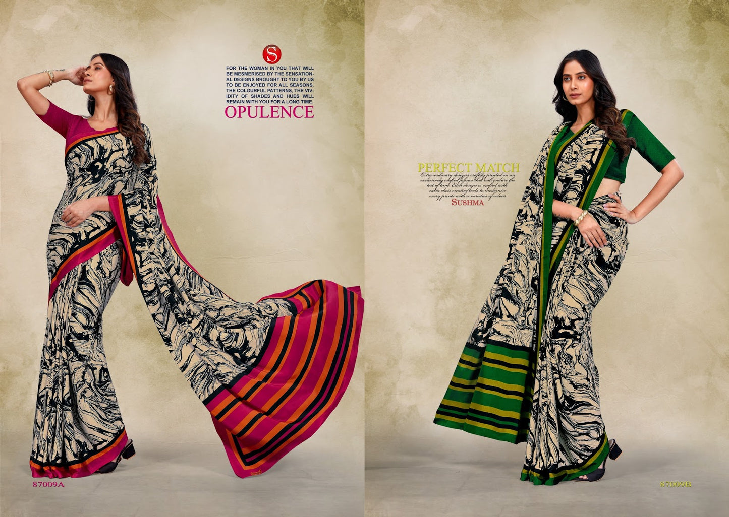 Luxury Sushma Crape Sarees Wholesale