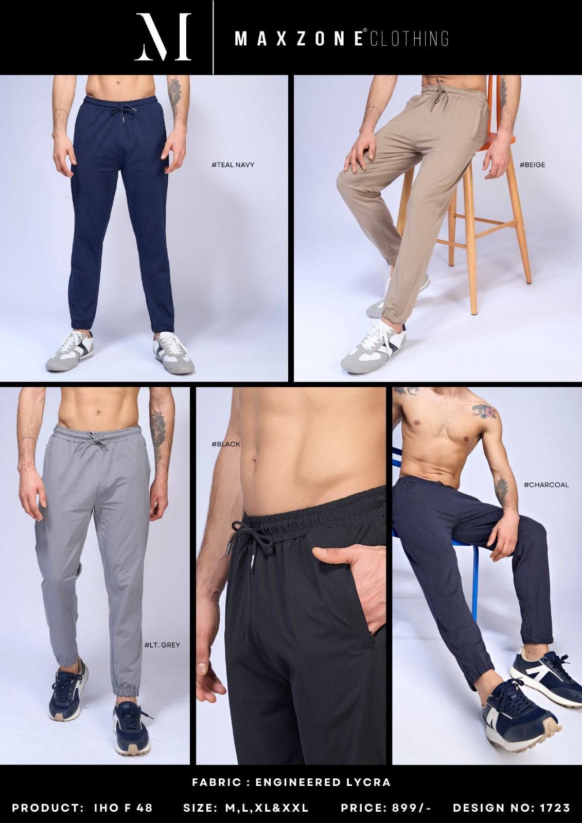 Lycra Iho F 48 Maxzone Clothing Mens Track Pants Supplier