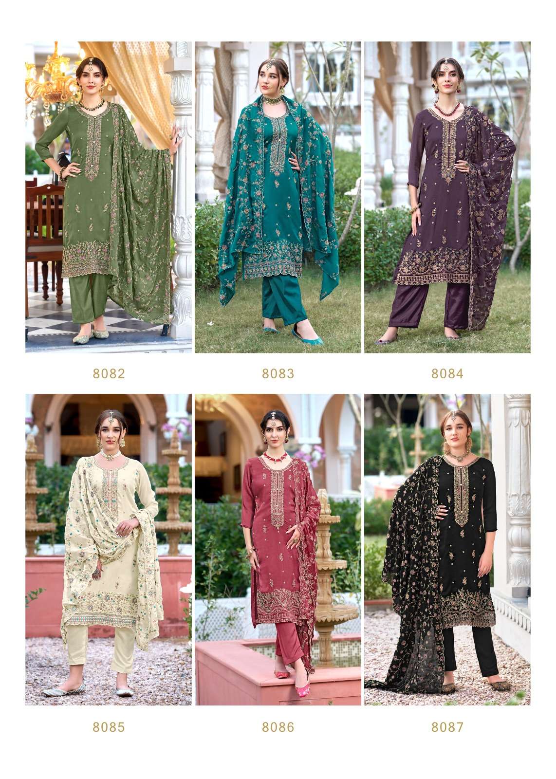 Lyra Bela Fashion Chinon Silk Pant Style Suits Exporter Ahmedabad
