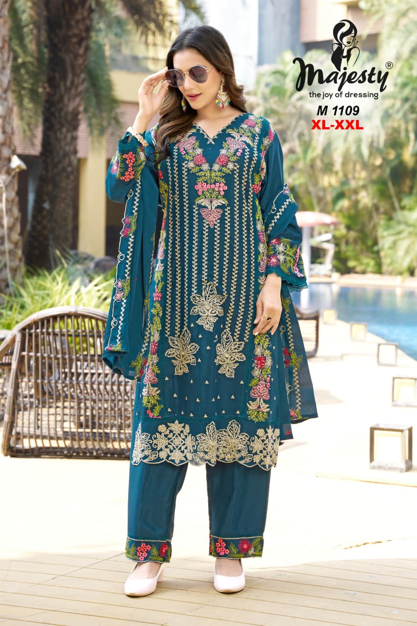 M 1109 Majesty Chinon Karachi Readymade Suits Wholesale