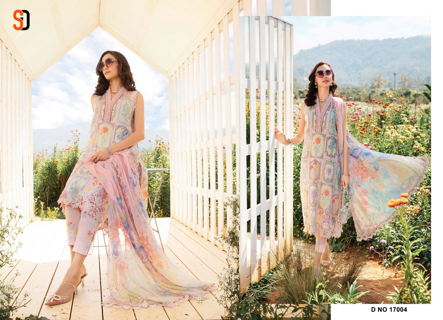 M Print Vol 17 Shraddha Designer Lawn Cotton Pakistani Salwar Suits Exporter Gujarat