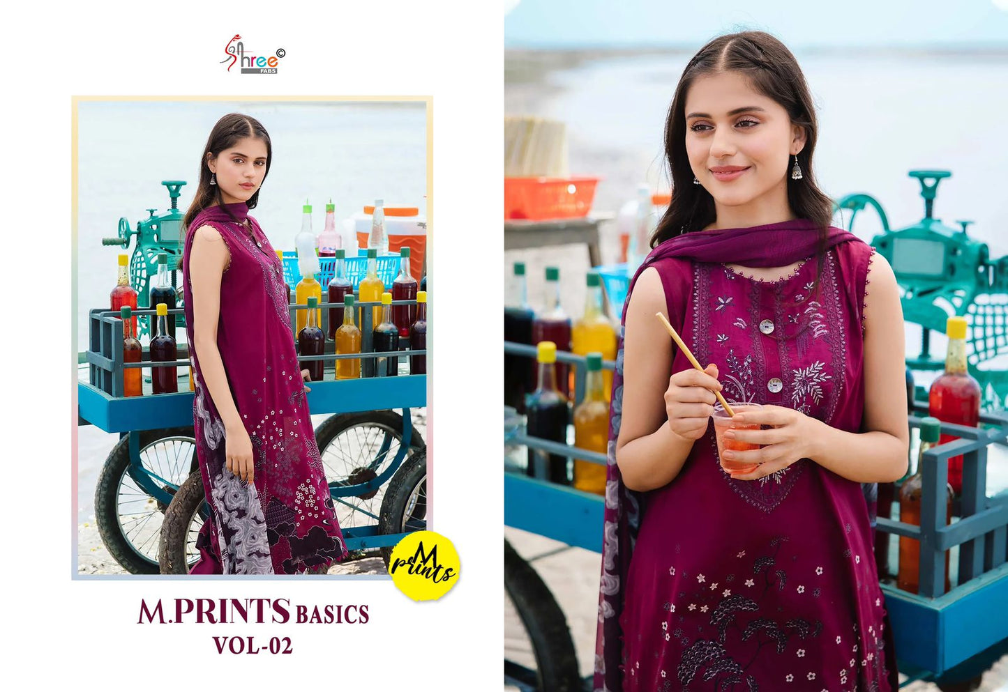 M Prints Basics Vol 2 Shree Fabs Cotton Karachi Salwar Suits Wholesale Price