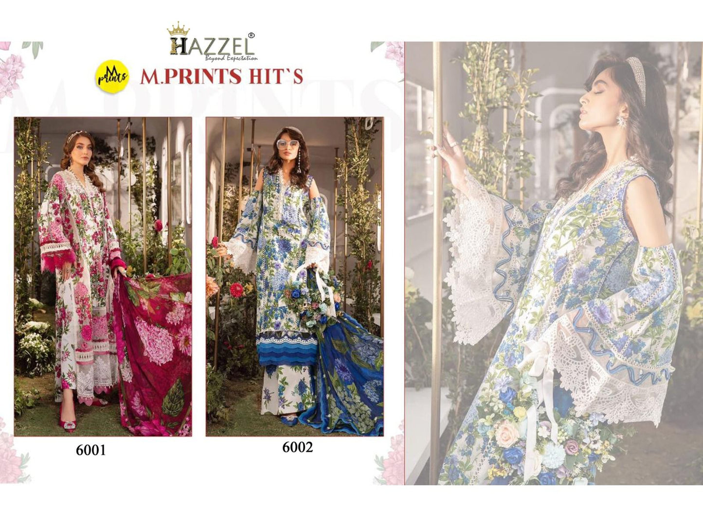 M Prints Hits Hazzel Cotton Pakistani Patch Work Suits
