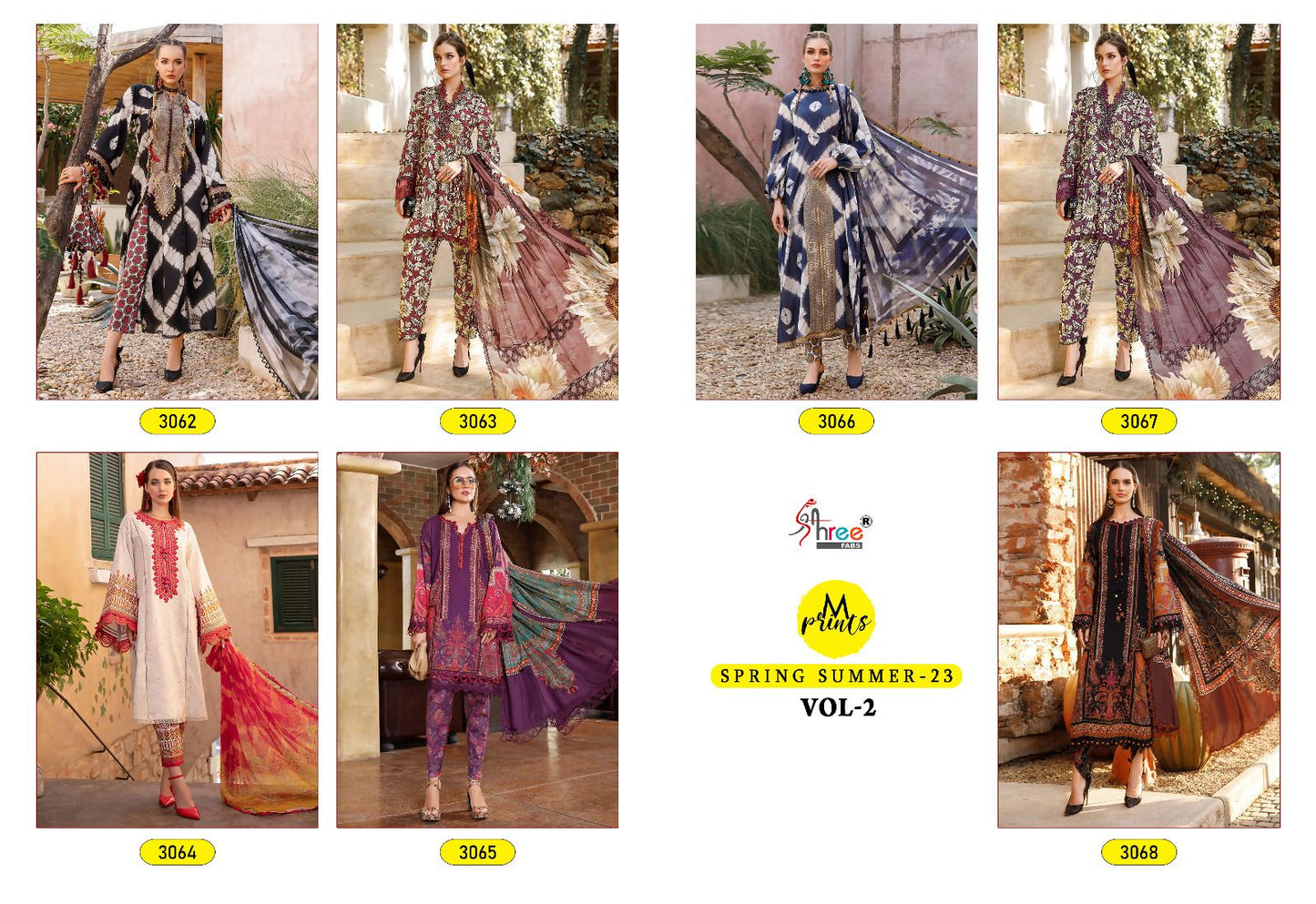 M Prints Spring Summer 23 Vol 2 Shree Fabs Cotton Pakistani Patch Work Suits Wholesale Price