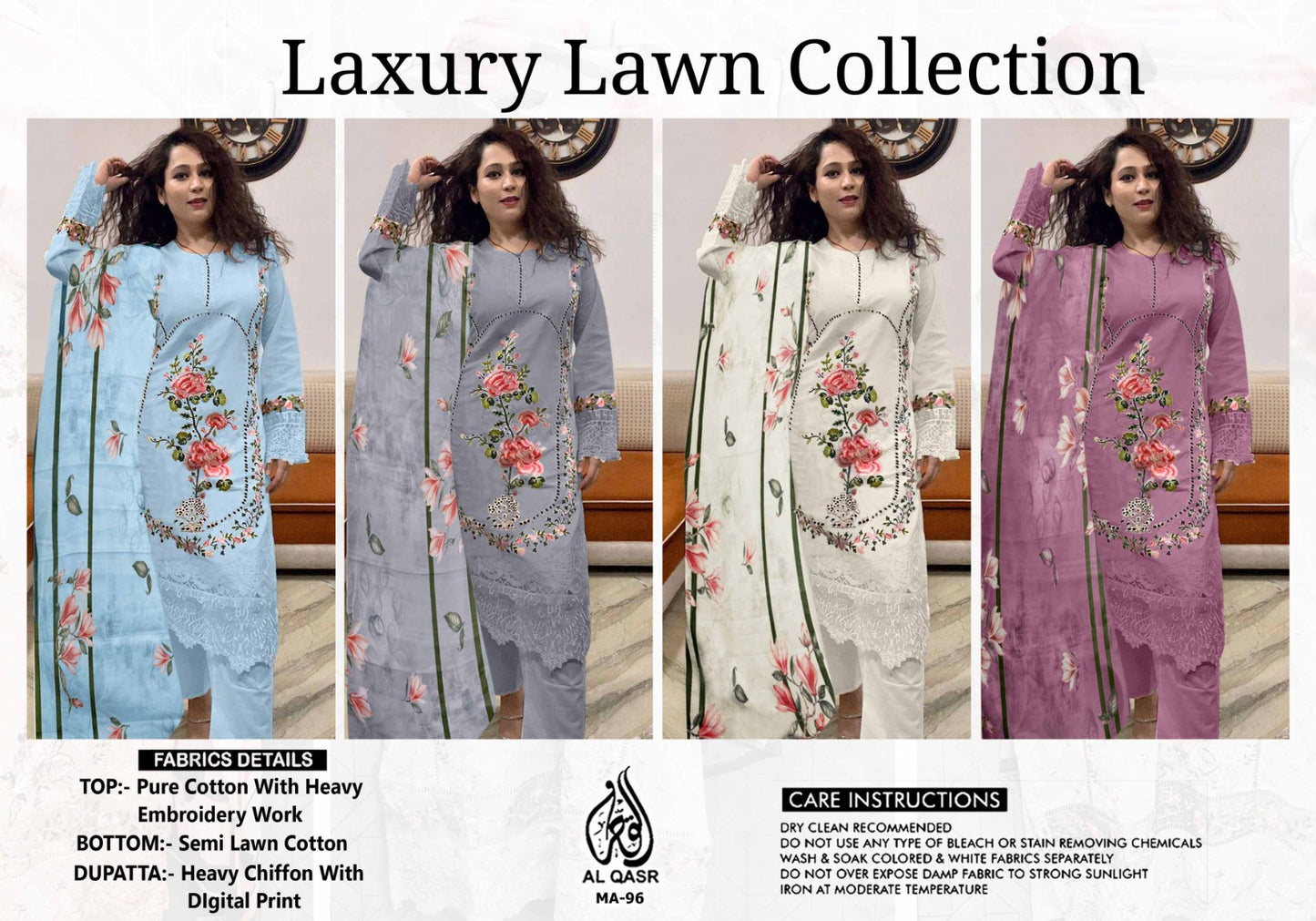 Ma-96 Al Qasr Pure Cotton Pakistani Salwar Suits Manufacturer