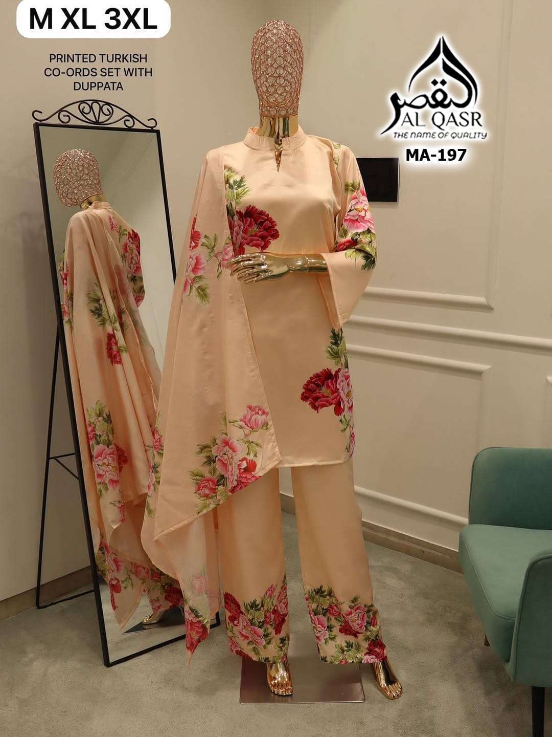 Ma 197 Co Ord Al Qasr Satin Karachi Readymade Suits Supplier Ahmedabad