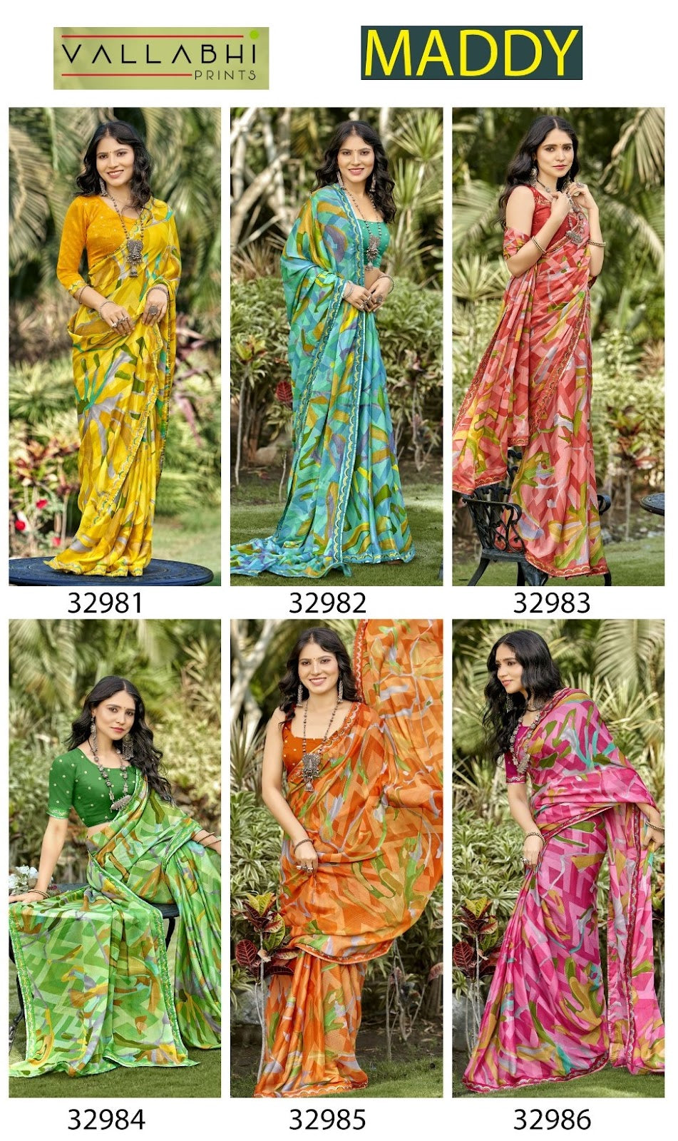 Maddy Vallabhi Prints Georgette Sarees Supplier Gujarat