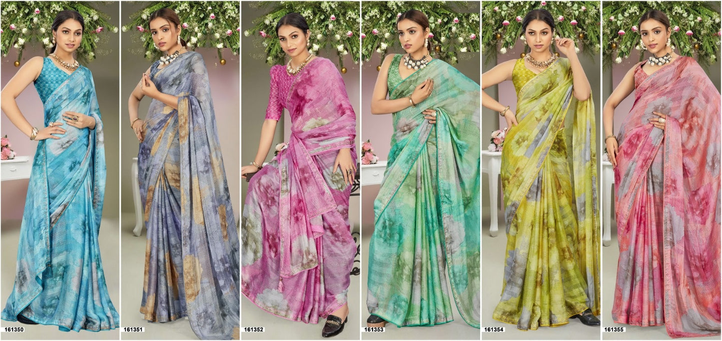 Madelyn Vol 7 Vallabhi Prints Chiffon Sarees Manufacturer Ahmedabad