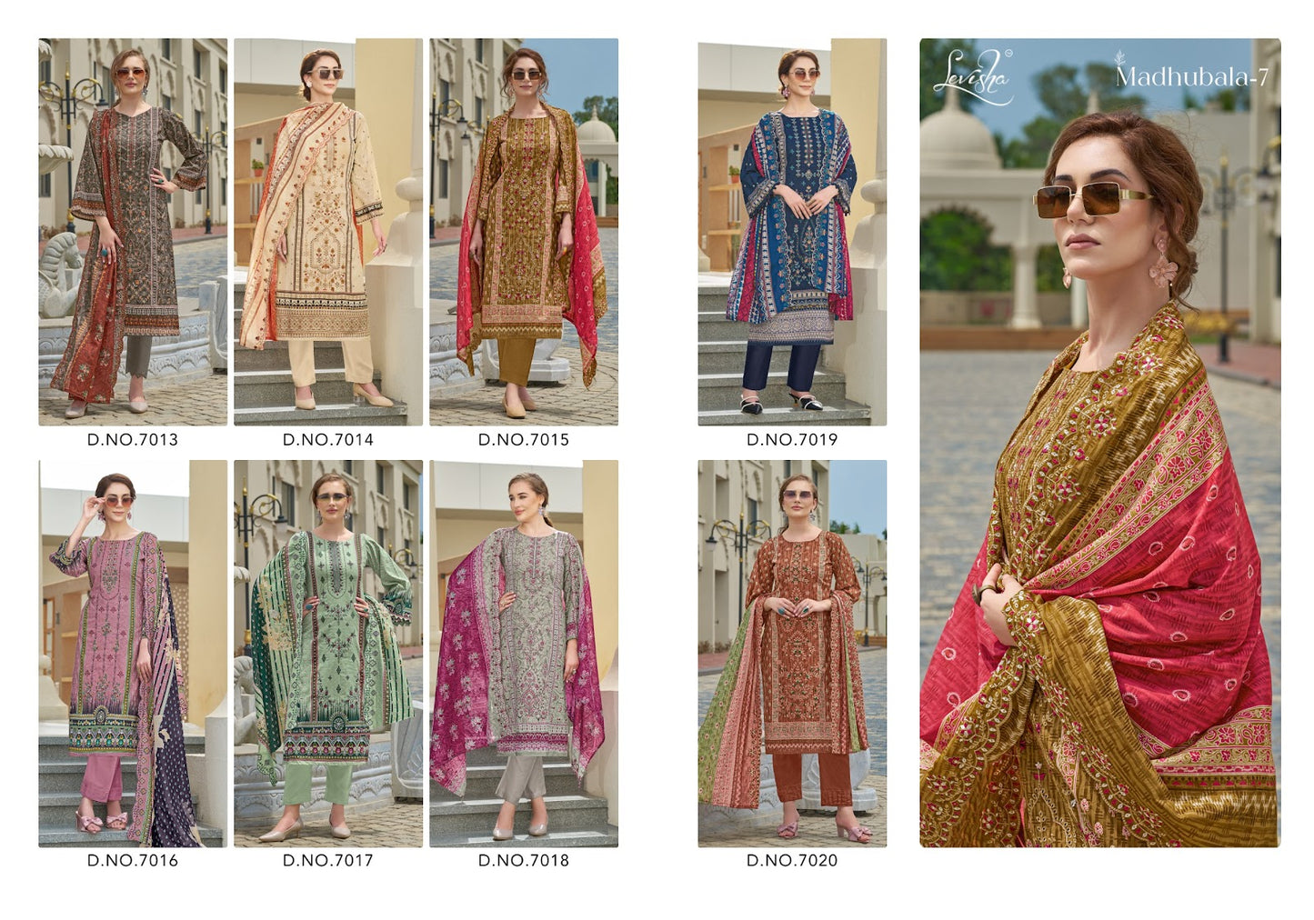 Madhubala 7 Levisha Cambric Lawn Karachi Salwar Suits Wholesaler India