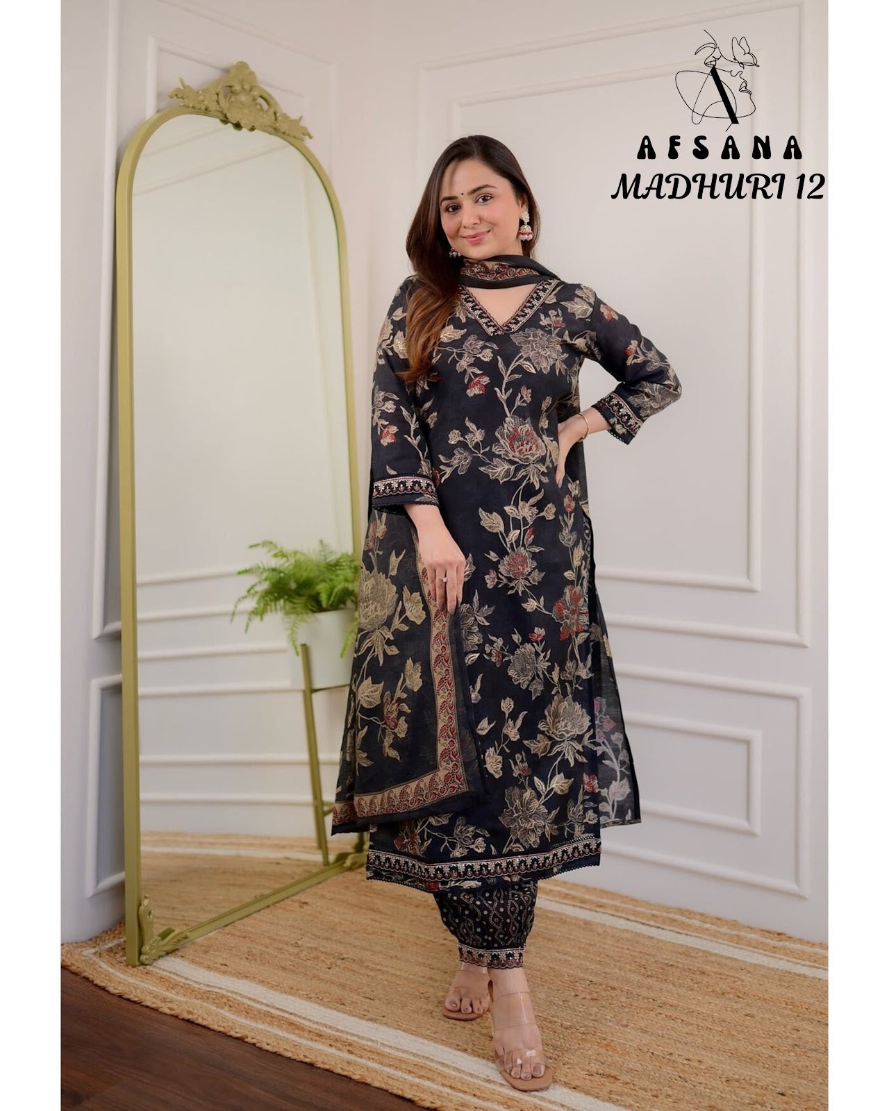 Madhuri 12 Afsana Pure Muslin Afghani Readymade Suit