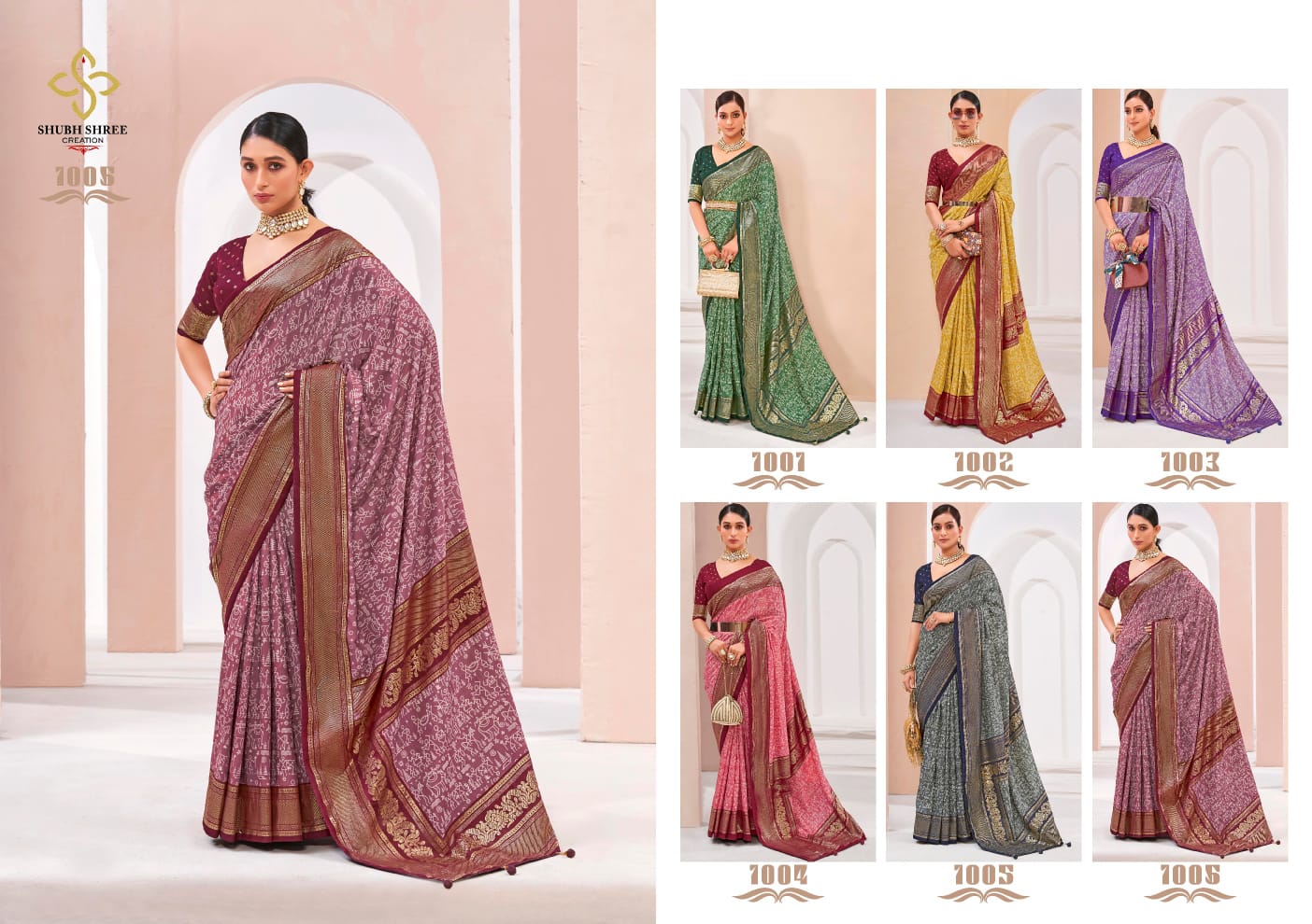 Madhurika Shubh Shree Velvet Sarees Wholesaler Ahmedabad