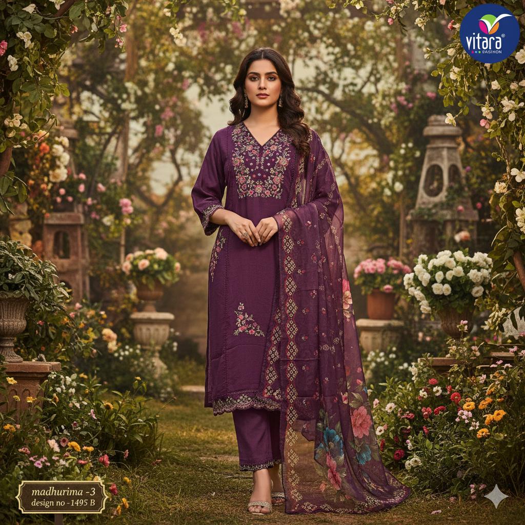 Madhurima 3 Vitara Vetican Readymade Pant Style Suits Supplier