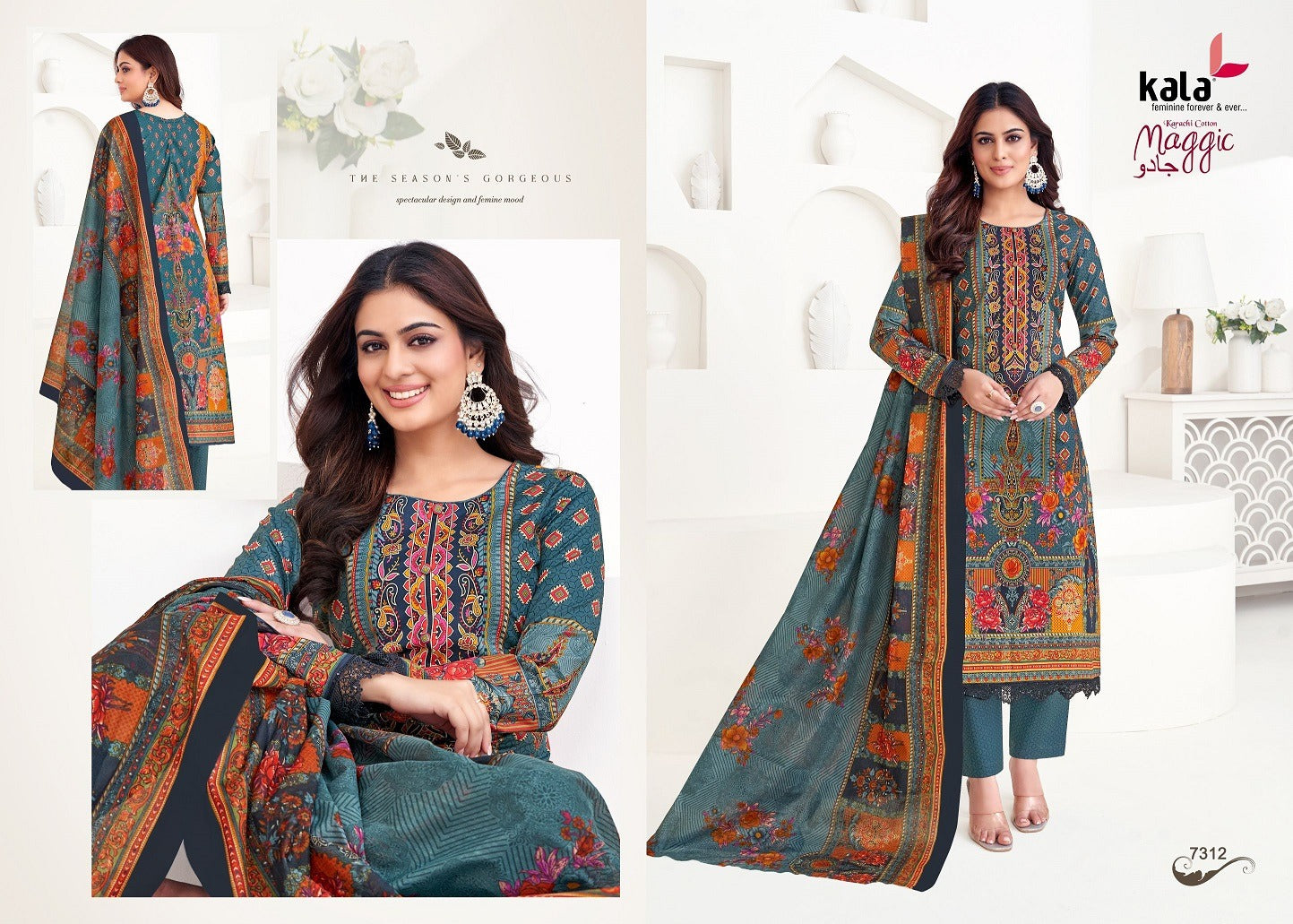 Maggic Vol 22 Kala Cotton Karachi Salwar Suits Exporter India