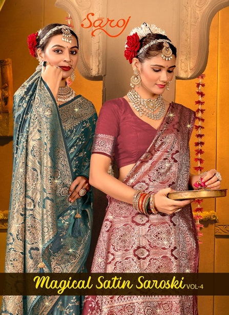 Magical Satin Saroski Vol 4 Saroj Silk Sarees Wholesale