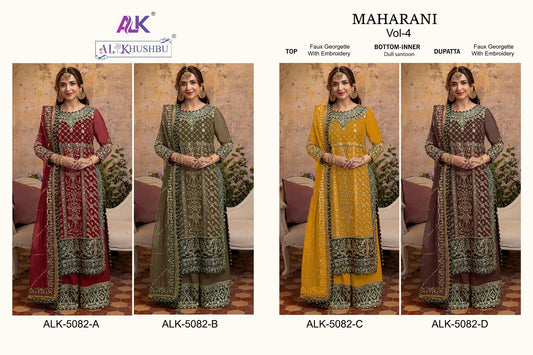 Maharani Vol 4 5082 Alk Georgette Pakistani Salwar Suits
