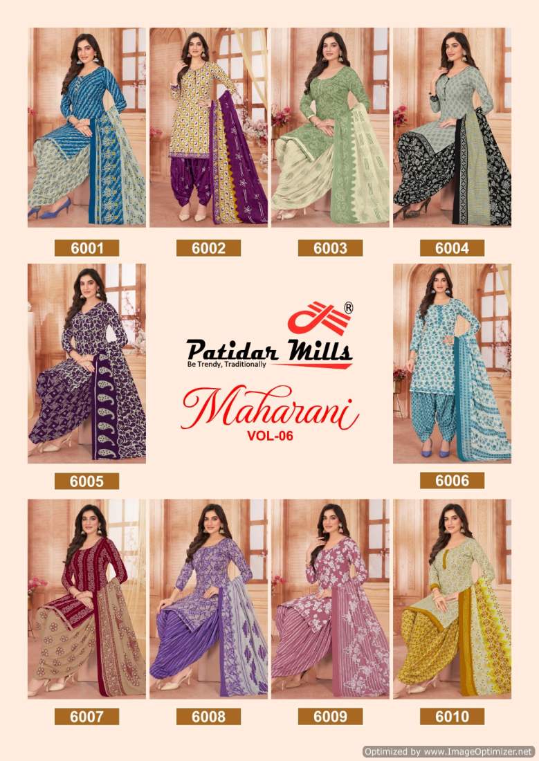 Maharani Vol 6 Patidar Mills Heavy Cotton Cotton Dress Material