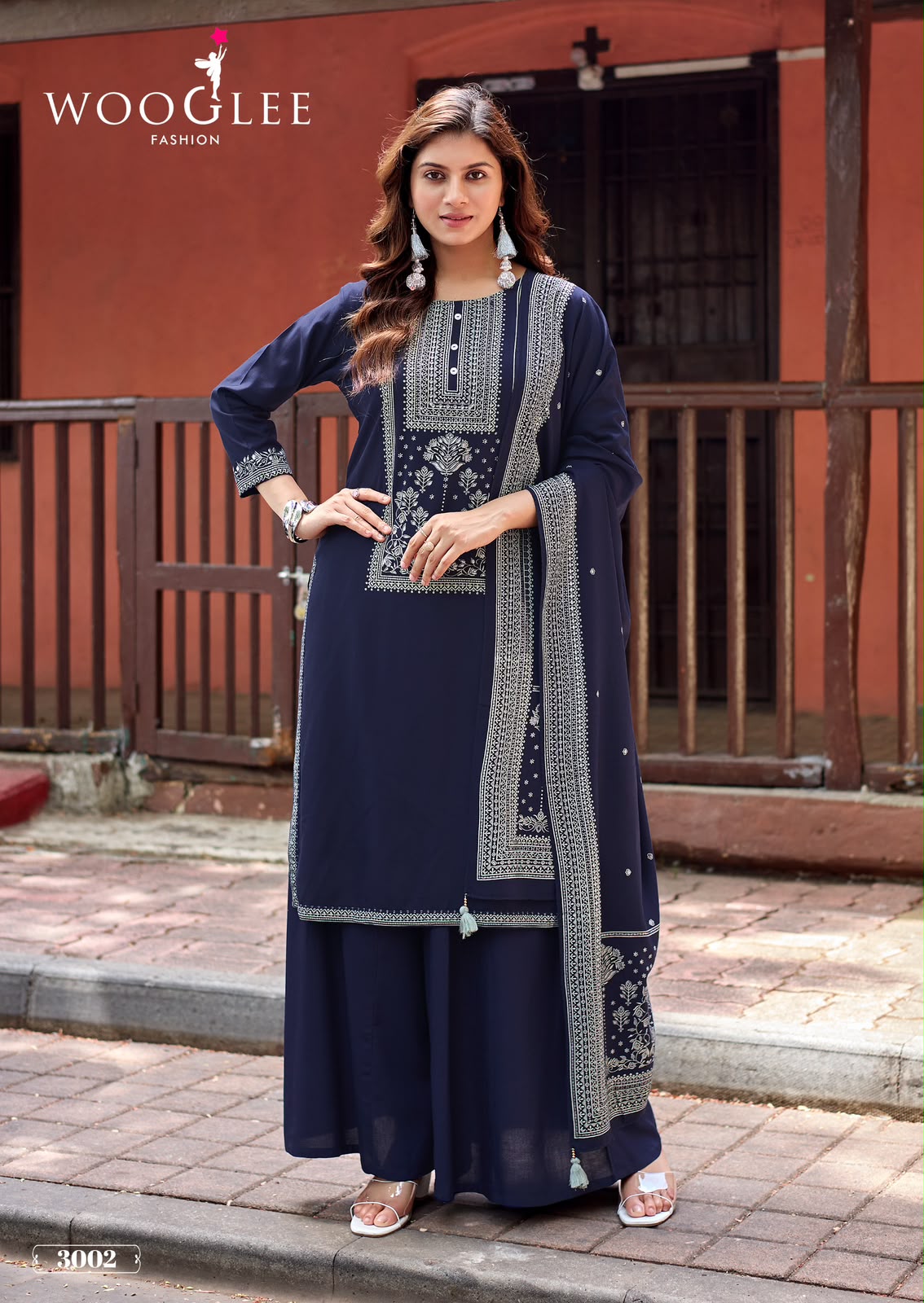 Maharani Wooglee Heavy Reyon Readymade Plazzo Style Suits Supplier Gujarat