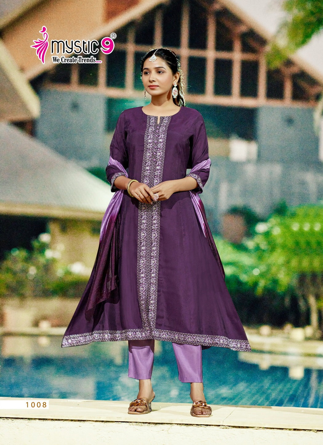 Mahek Vol 1 Mystic 9 Roman Silk Readymade Pant Style Suits Wholesale Rate
