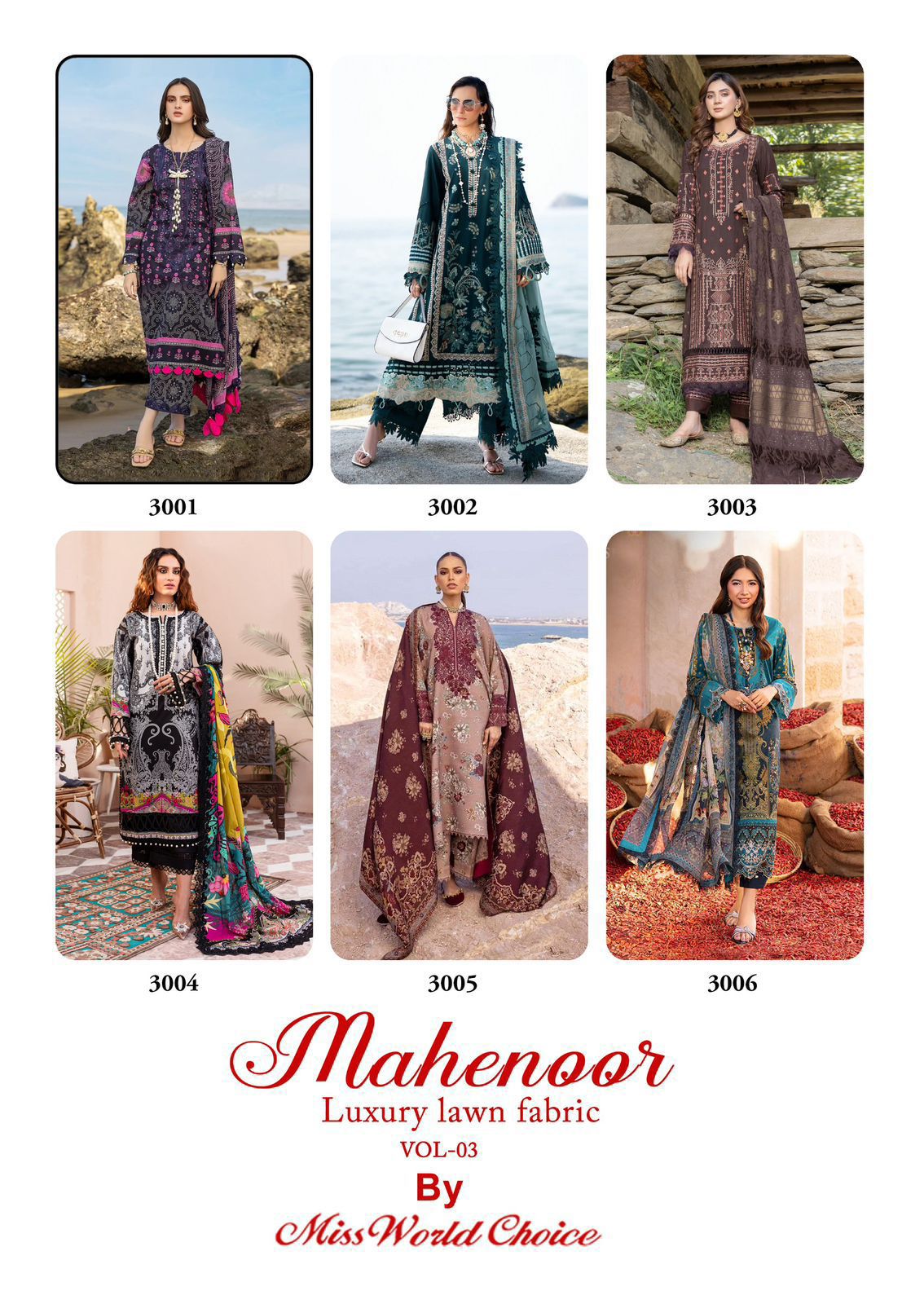 Mahenoor Vol 3 Miss World Choice Karachi Salwar Suits Exporter