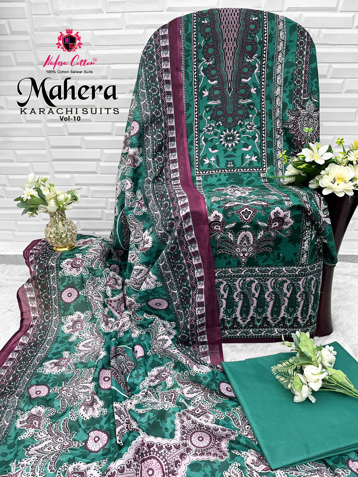 Mahera Vol 10 Nafisa Cotton Karachi Salwar Suits Exporter Gujarat