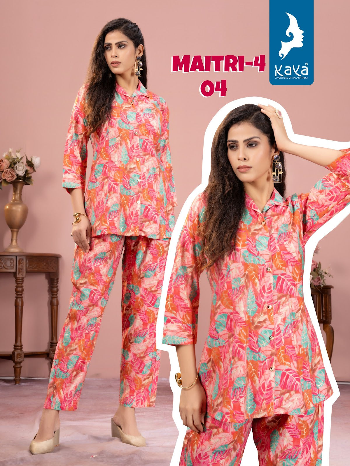 Maitri 4 Kaya Chanderi Modal Co Ord Set Exporter Ahmedabad