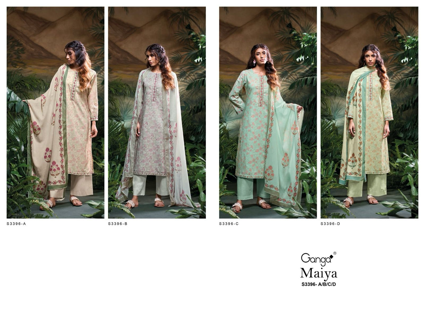 Maiya 3396 Ganga Premium Cotton Pant Style Suits Manufacturer India