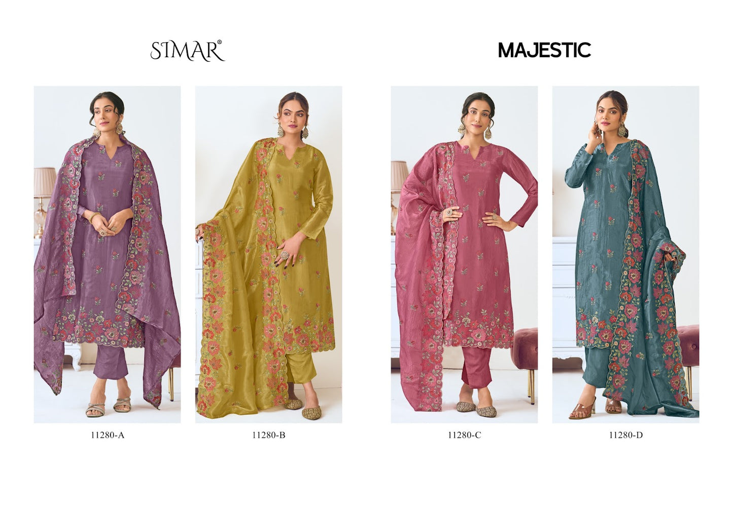 Majestic Simar Pant Style Suits Supplier India