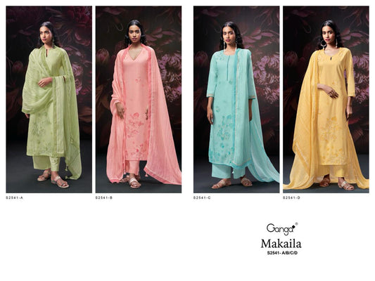 Makaila-2541 Ganga Premium Cotton Plazzo Style Suits