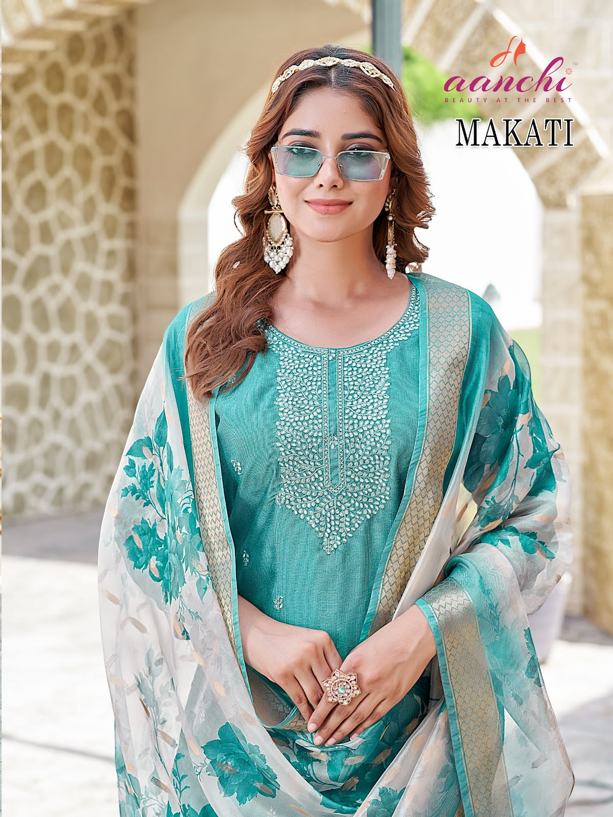 Makati Aanchi Vichitra Readymade Pant Style Suits Wholesaler India