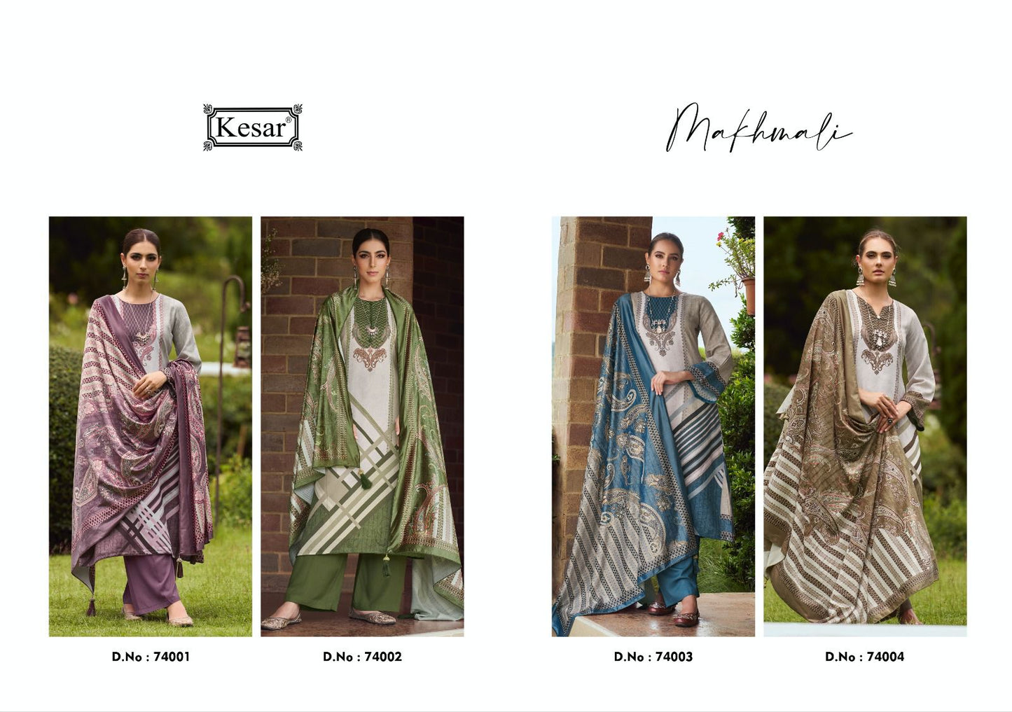Makhmali 74001-74004 Kesar Pashmina Suits Exporter
