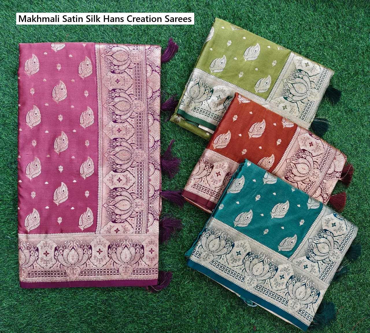 Makhmali Satin Silk Hans Creation Sarees Wholesale Price