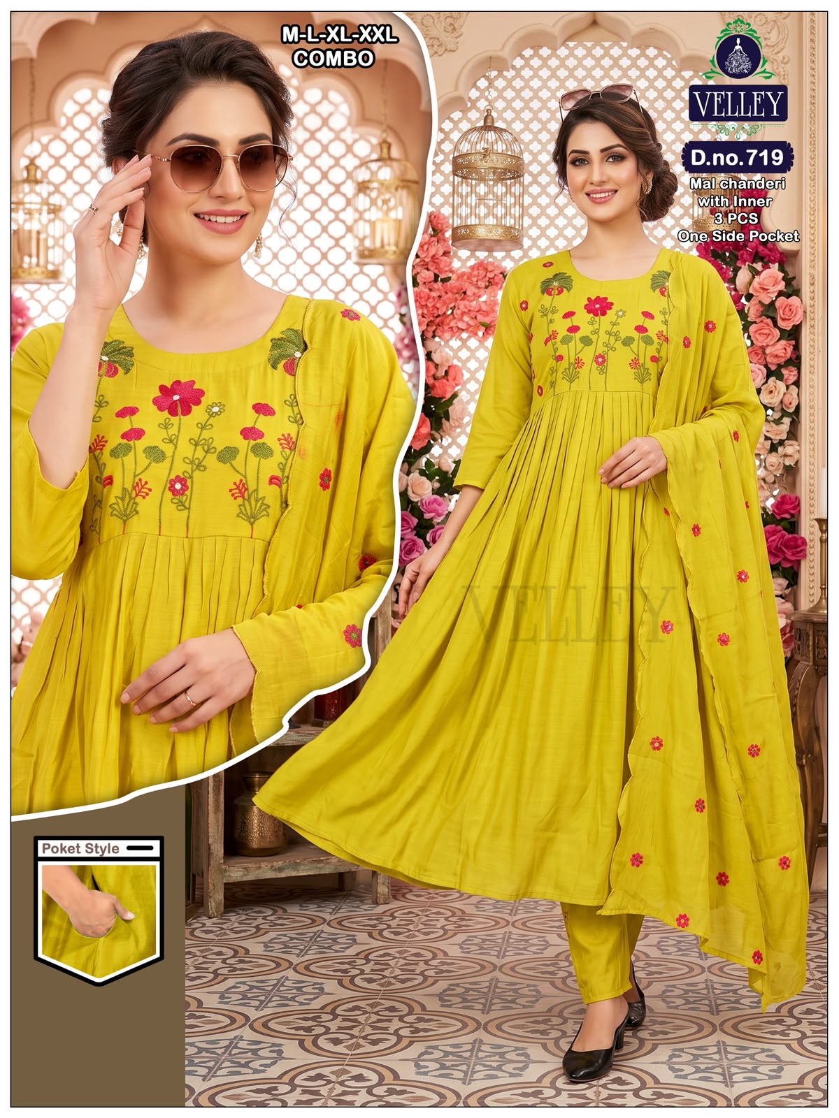 Mal Chanderi 2908 Velley Readymade Anarkali Suits Wholesaler Ahmedabad