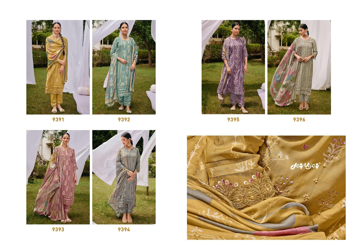 Malhar Jay Vijay Muslin Silk Pant Style Suits Wholesale