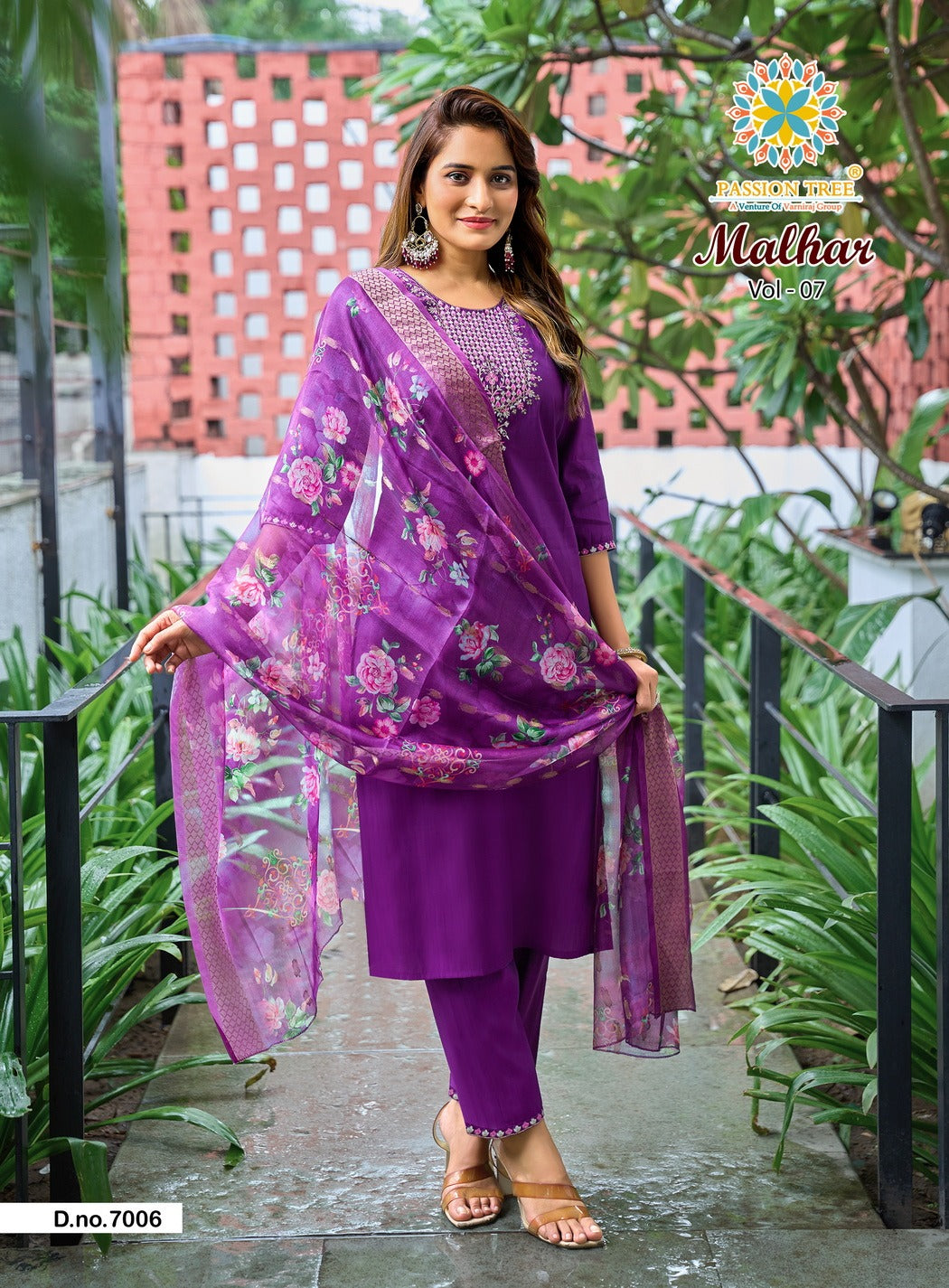 Malhar Vol 7 Passion Tree Roman Silk Readymade Pant Style Suits Wholesaler India