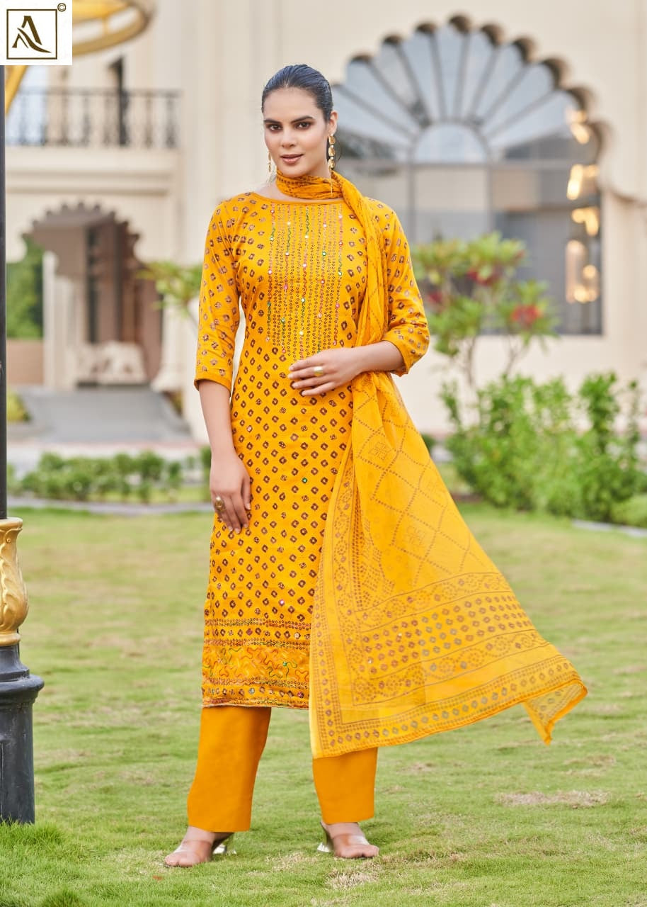 Mallika Alok Pure Zam Karachi Salwar Suits Wholesaler Gujarat