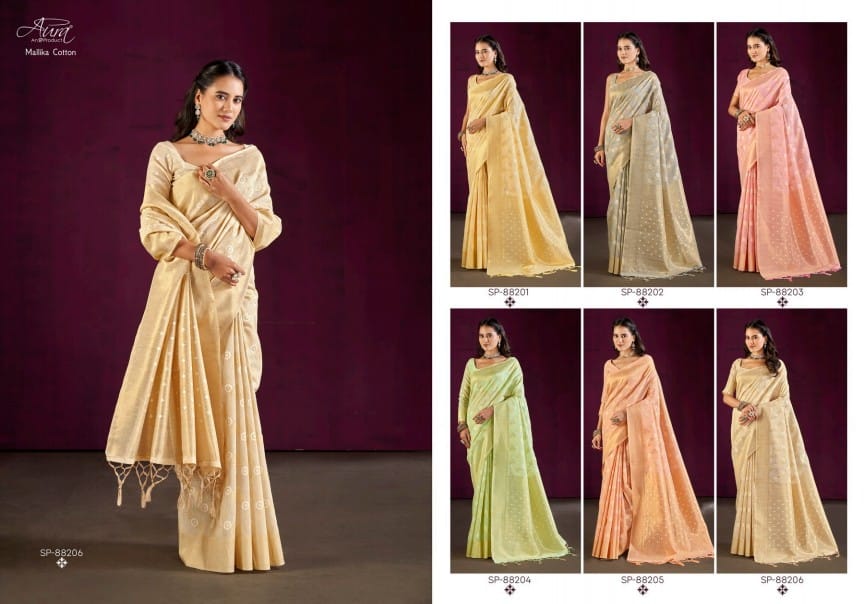 Mallika Cotton Aura Sarees