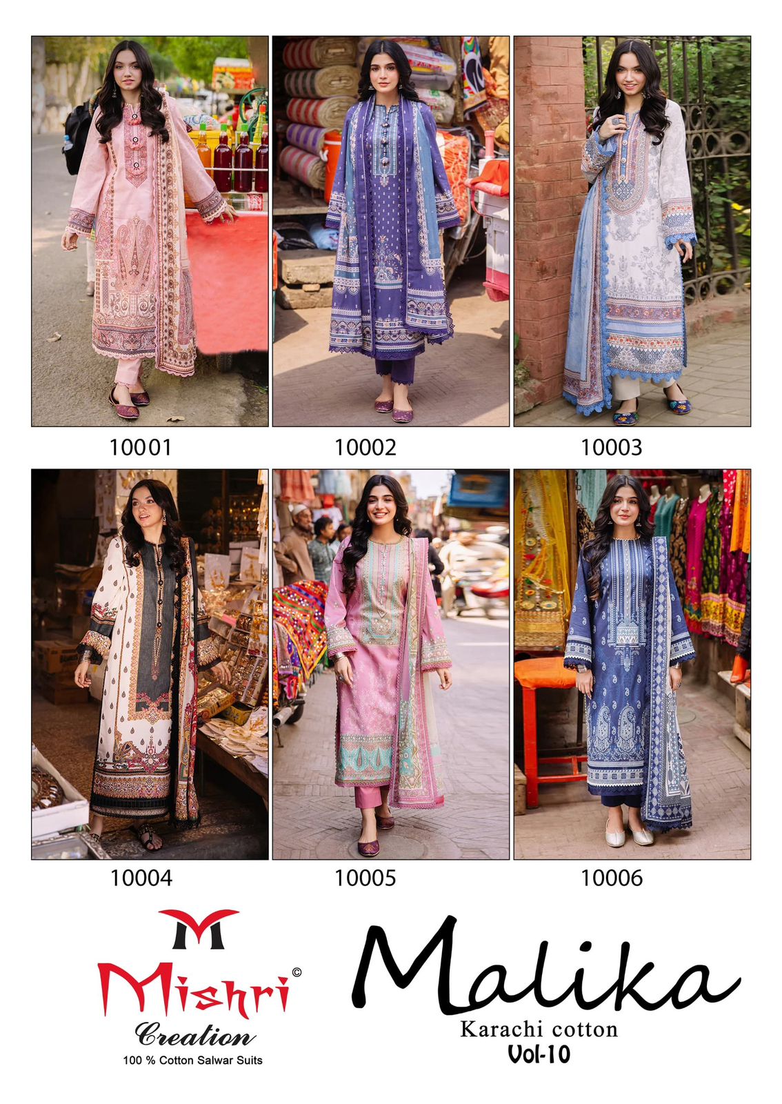 Mallika Vol 10 Mishri Cotton Karachi Salwar Suits Exporter