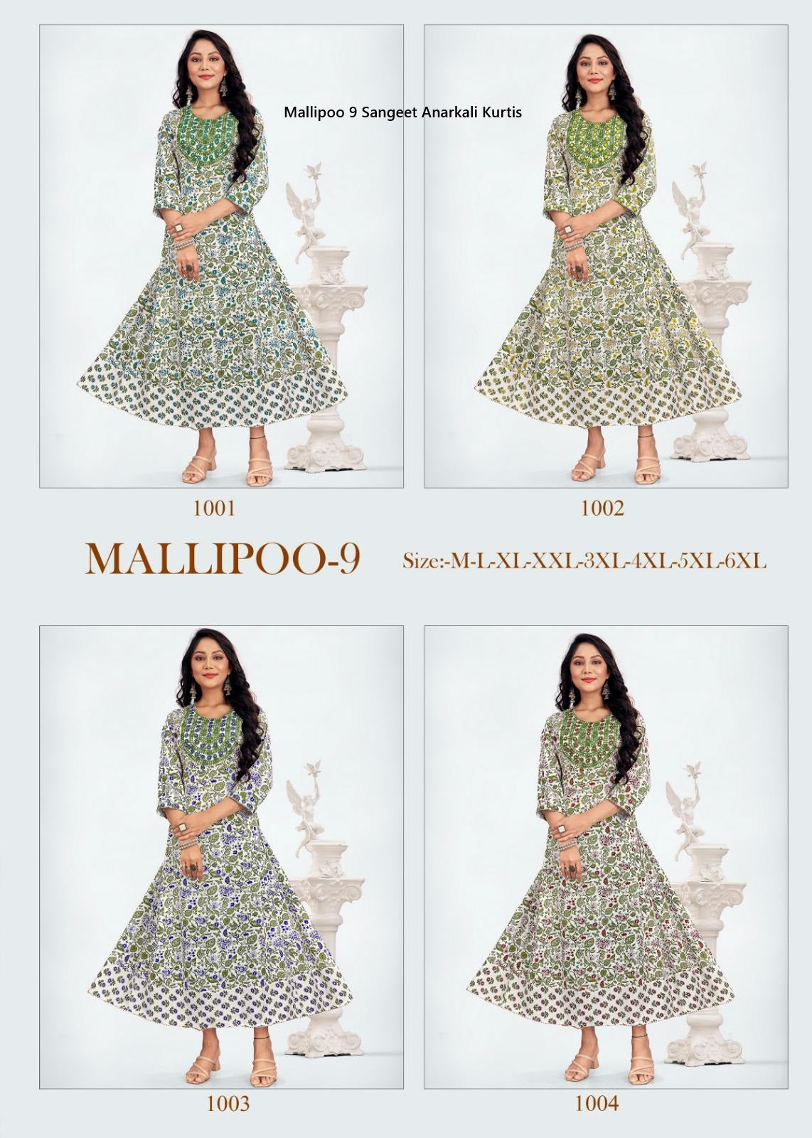 Mallipoo 9 Sangeet Rayon Anarkali Kurtis Supplier India