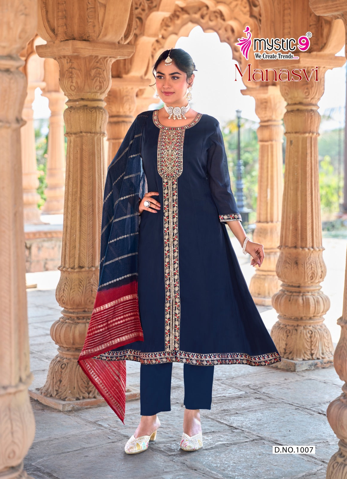 Manasvi Vol 1 Mystic 9 Chanderi Readymade Anarkali Suits Wholesaler Ahmedabad