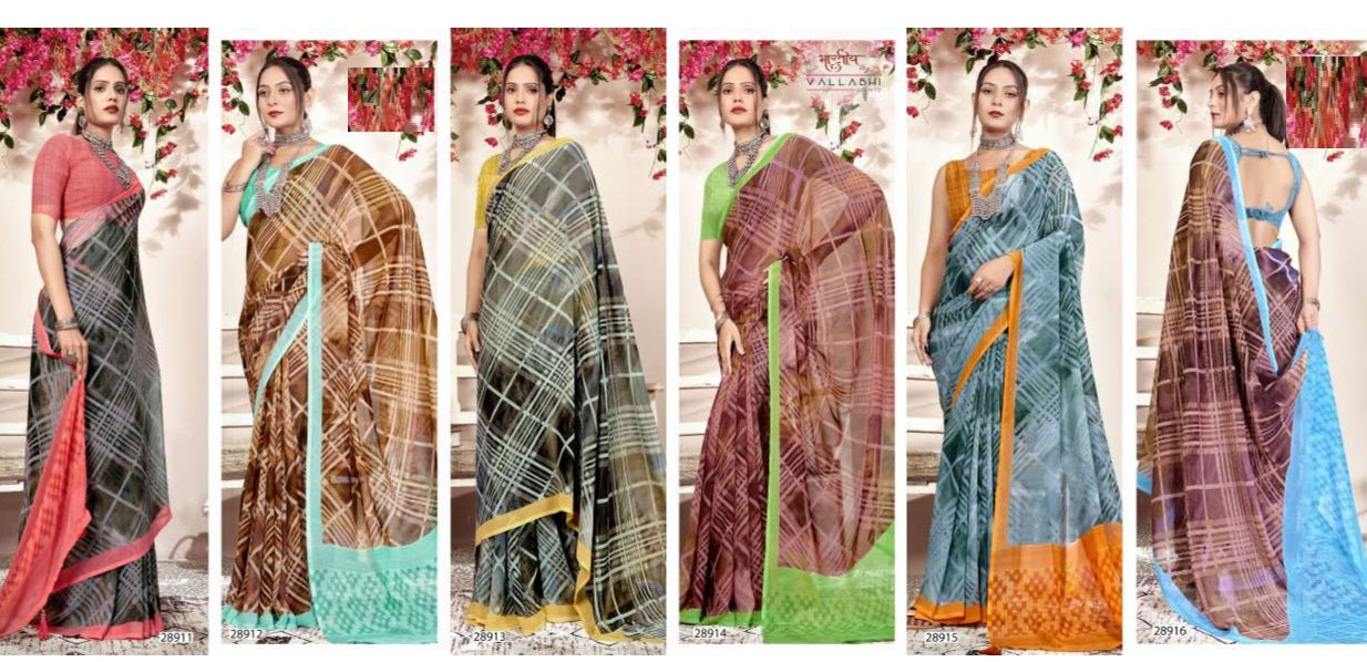 Manasvi Vol 3 Vallabhi Prints Georgette Sarees Wholesale Price