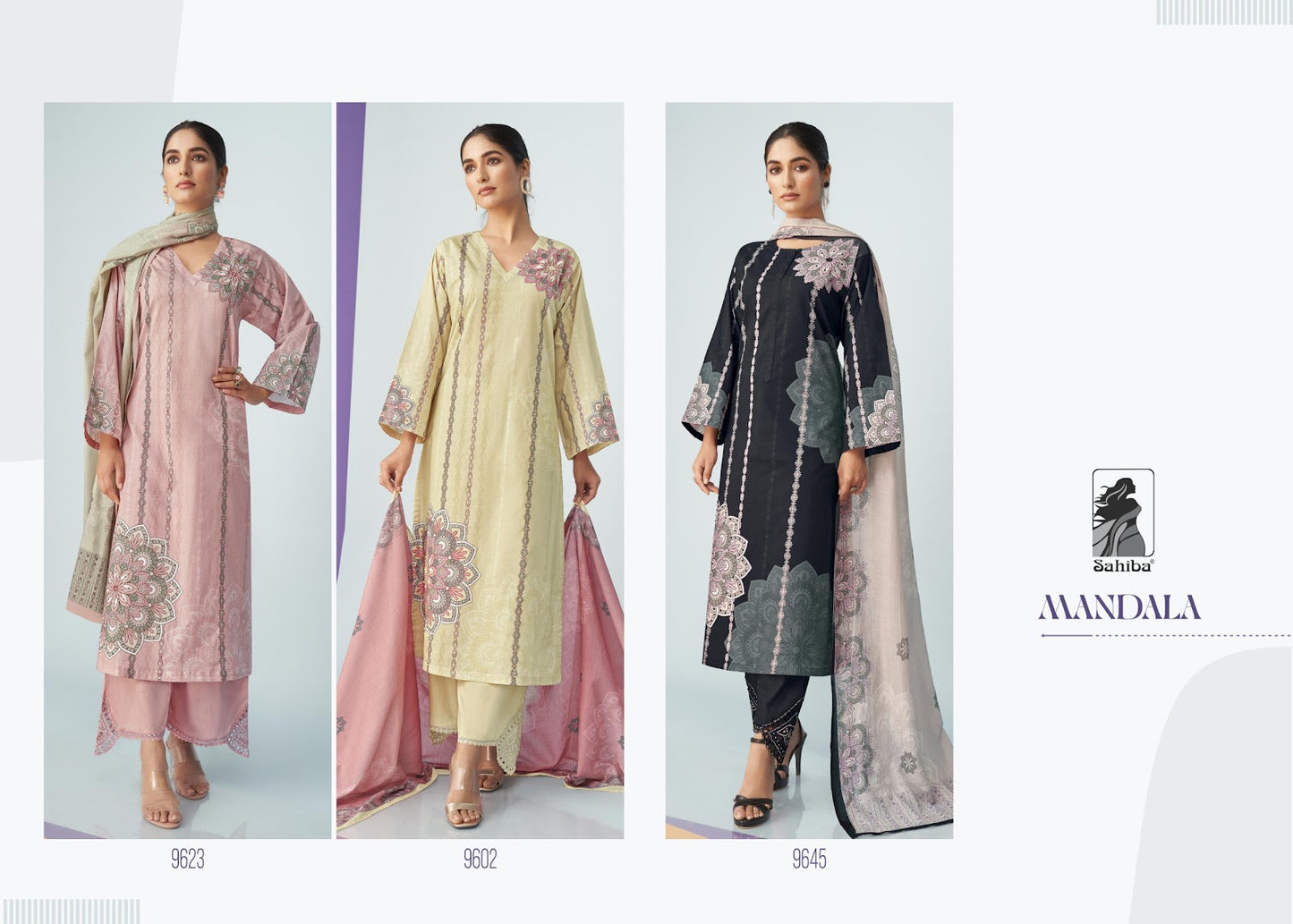 Mandala Sahiba Cotton Lawn Pant Style Suits Manufacturer Ahmedabad