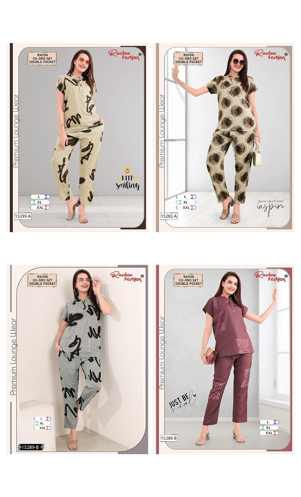 Mandarin Collar 0907 Ruchee Fashion Rayon Co Ord Set Exporter Ahmedabad