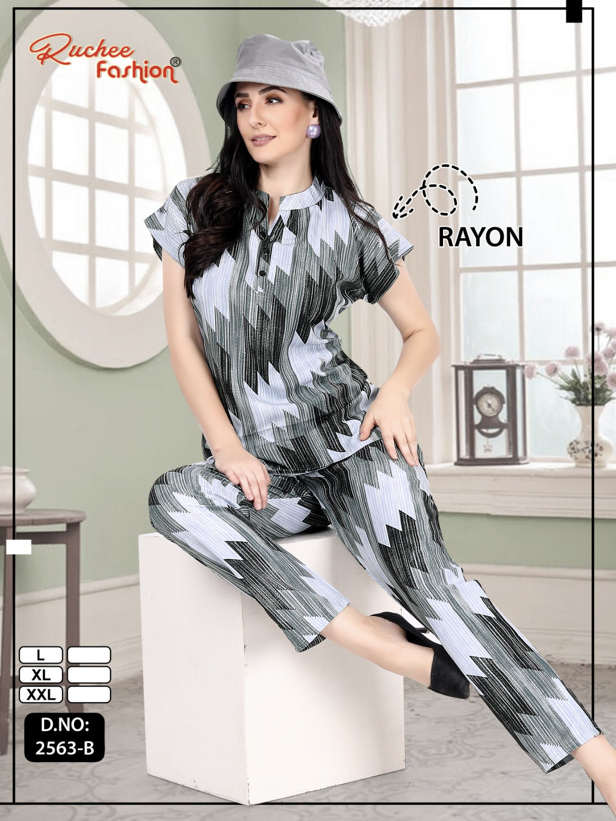 Mandarin Collar Ruchee Fashion Rayon Co Ord Set Manufacturer