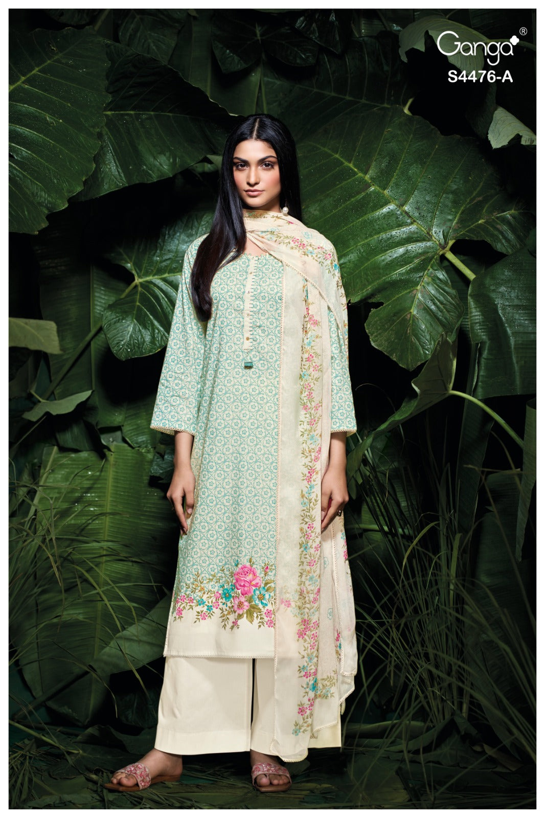 Manika 4476 Ganga Cotton Plazzo Style Suits Wholesale Rate