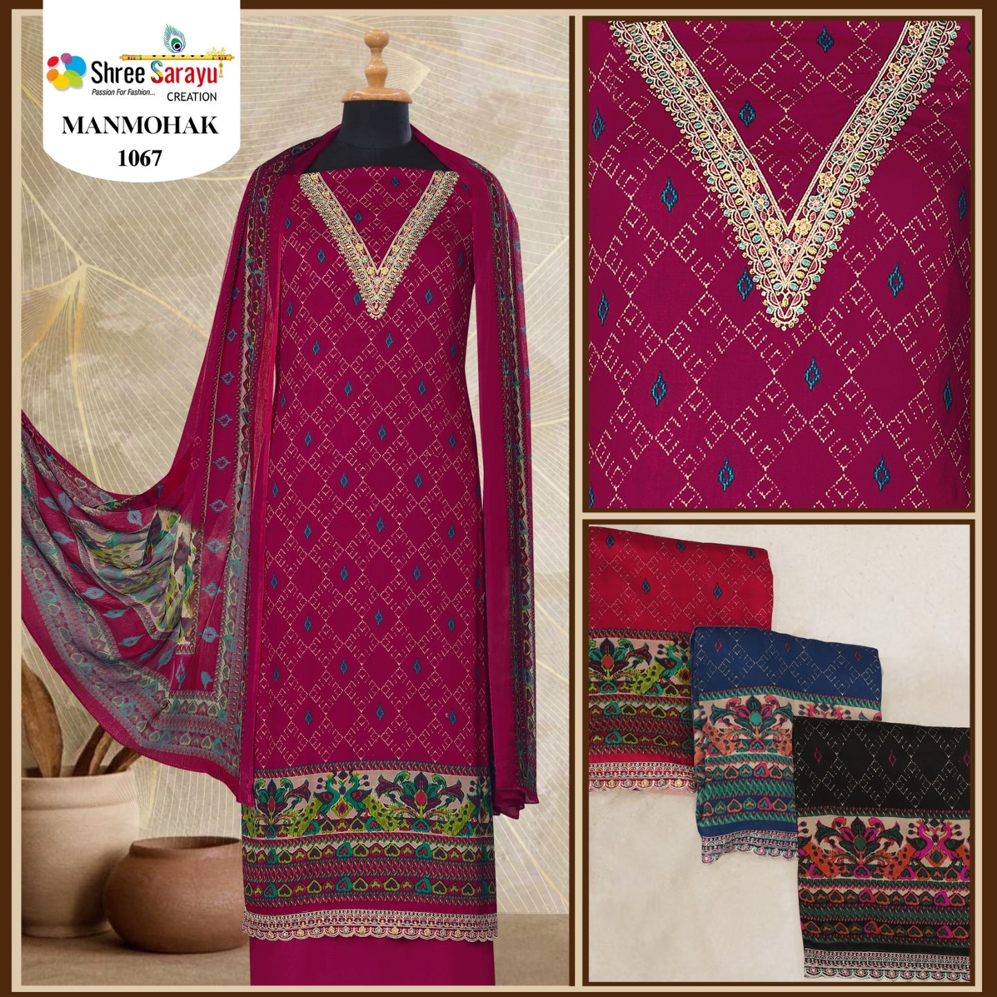 Manmohak Shree Sarayu Creation Cotton Salwar Suits Manufacturer India