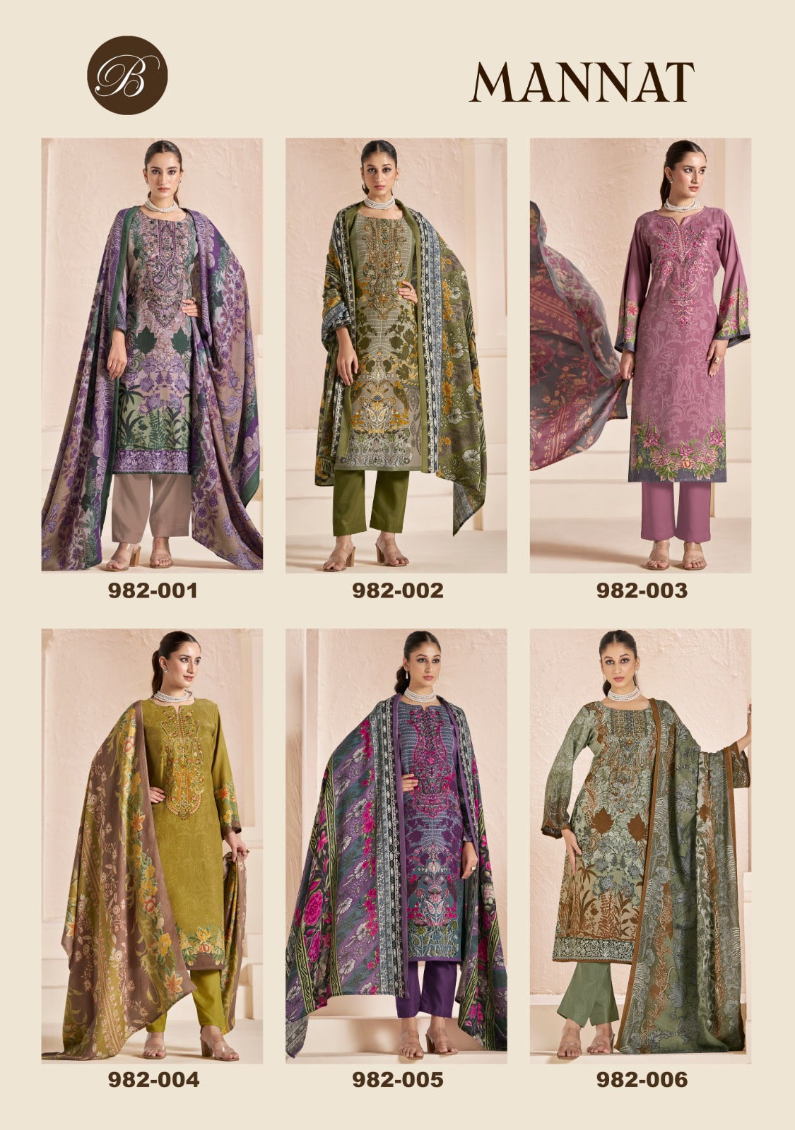 Mannat Belliza Designer Studio Viscose Pashmina Suits Manufacturer Ahmedabad