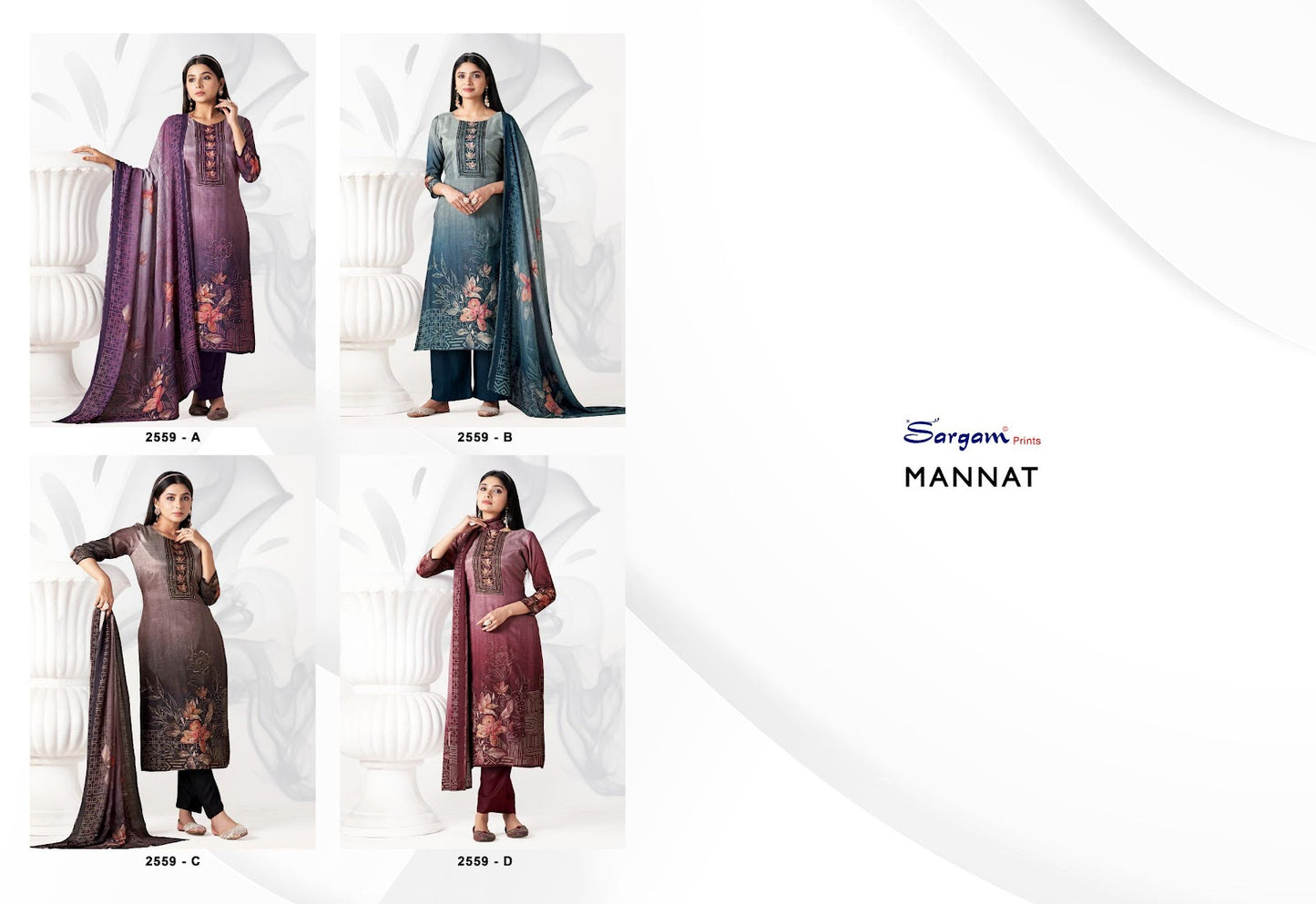 Mannat Sargam Prints Muslin Pant Style Suits Wholesaler India