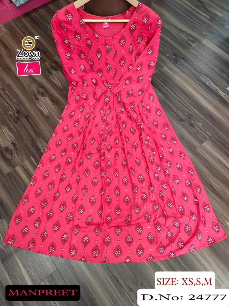 Manpreet Zoya Liva Rayon Anarkali Kurtis Manufacturer Gujarat