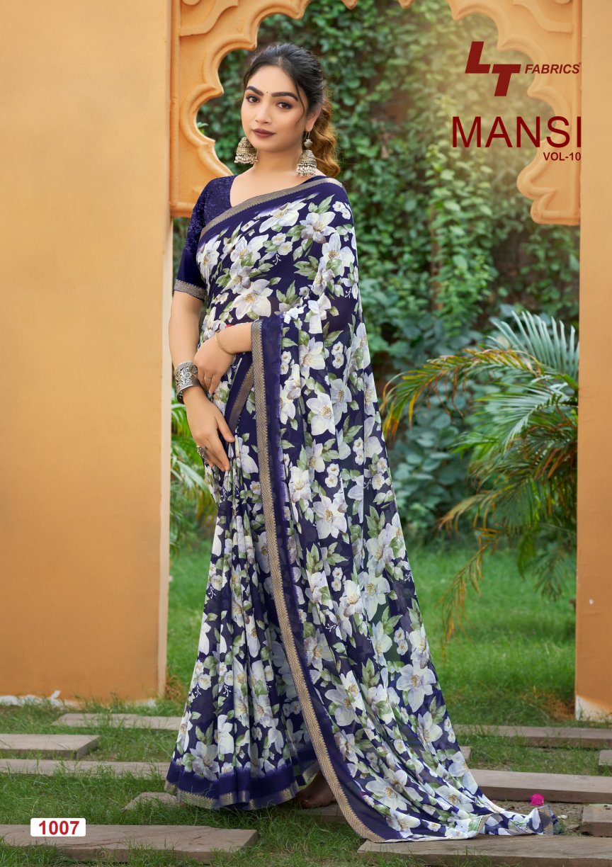 Mansi Vol 10 Lt Fabrics Micro Sarees Wholesale Rate