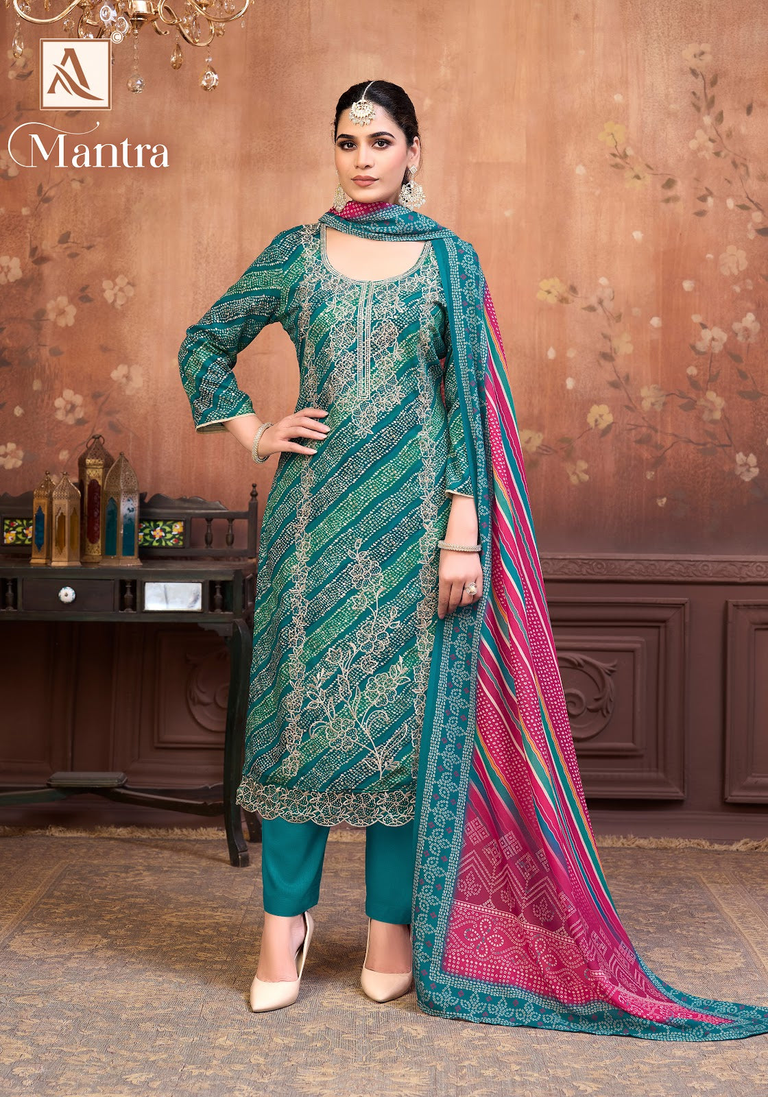Mantra Alok Reyon Karachi Salwar Suits Wholesaler Ahmedabad